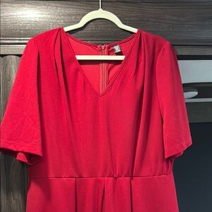 Red V-Neck Dress NWOT